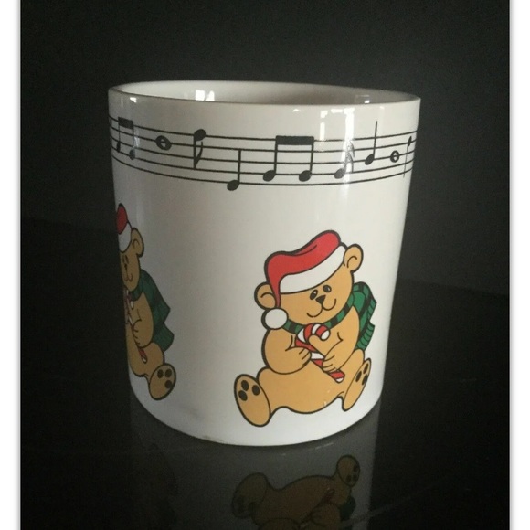 Vintage 1985 Telco Musical Its A Small World Mug 80s Christmas Bears Cup WORKS - Picture 9 of 10